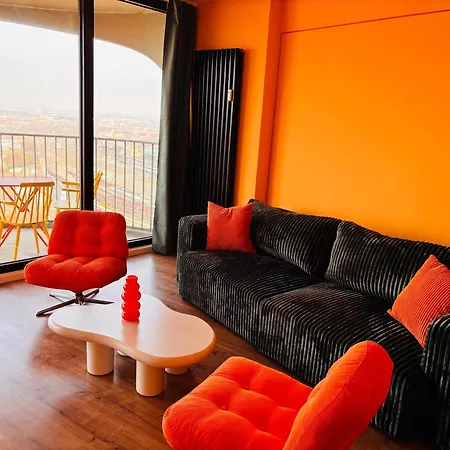 Skyline- 2 Zimmer-apartment, Balkon, Messe & Bahnhof Nah * Augsbourg
